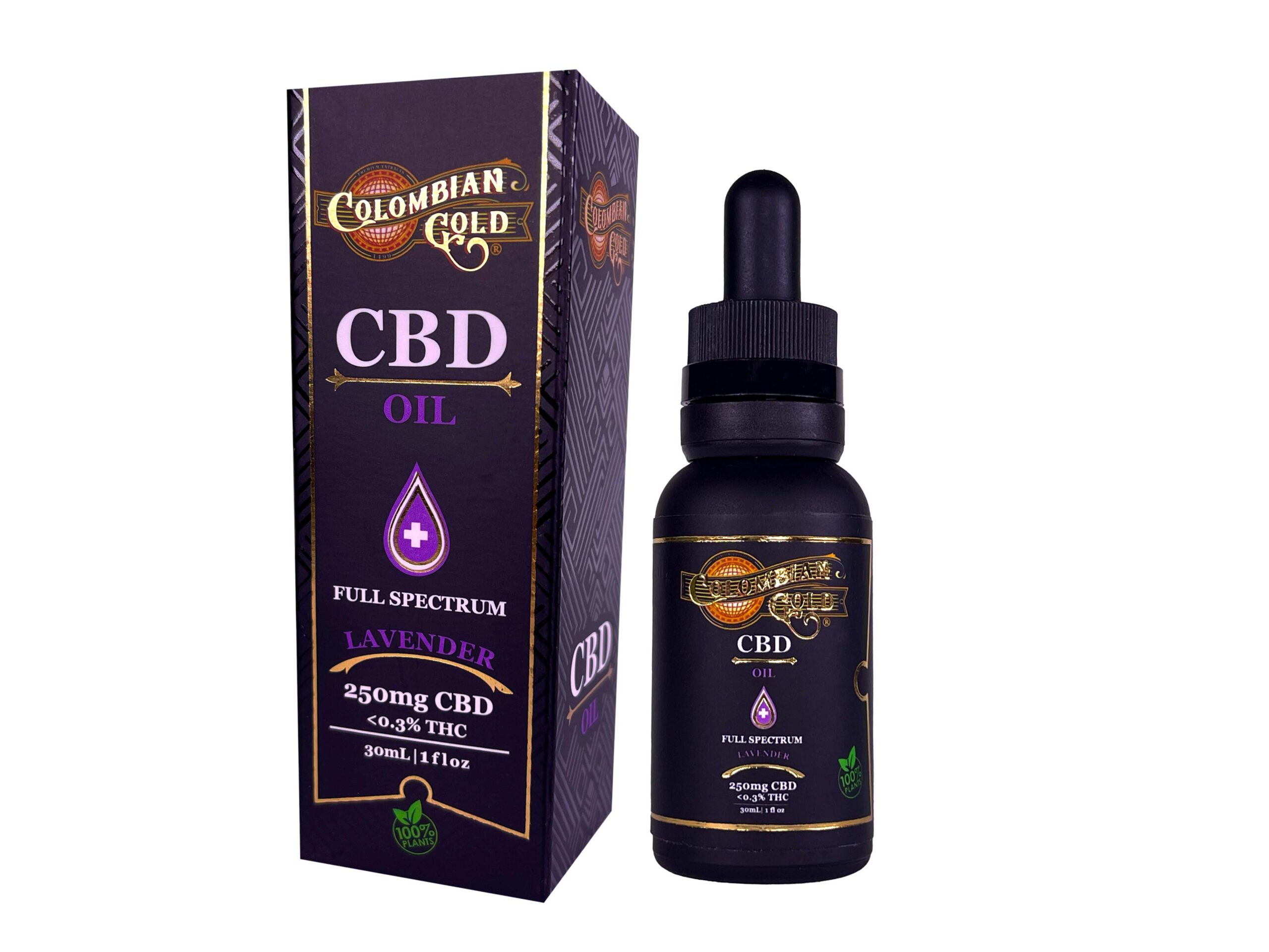 COLOMBIAN GOLD® CBD Full-Spectrum Oil Drops (Lavender)